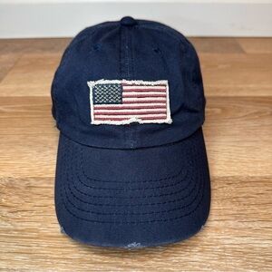 Dorfman Pacific Unisex Washed Frayed Bill USA American Flag Baseball Cap Hat